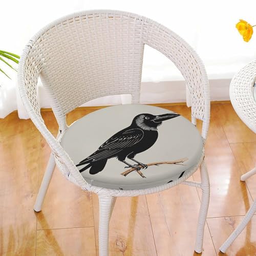 Coussin de sol de méditation en mousse mémoire de forme avec illustration corbeau artistique