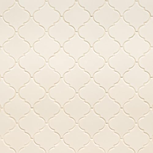 MSI Antique White Glazed Arabesque Ceramic Tile for Kitchen Backsplash, Wall Tile for Bathroom, Accent Wall Tile, and Shower Wall Tile, 10.83 in. x 15.5 in. Mesh-Mounted Mosaic Tile (11.7 sq.ft.) by MSI - Image 2