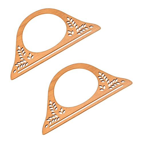 uxcell Wooden Purse Handles, 10" 2Pcs D Shape Pattern Handbag Handle Replacement Accessories for Purse Making DIY Handmade Beach Bag Straw Bag, Brown by uxcell - Used condition - US$12.84