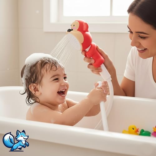 Bluefox Sevimli Hayvan Figürlü Bebek Duş Başlığı – Annelerin Yardımcısı Eğitici Banyo Oyuncağı, Kolay Kurulum, El-Göz Koordinasyonu Geliştirici, Çocuklar İçin Renkli ve Eğlenceli - Görsel 2