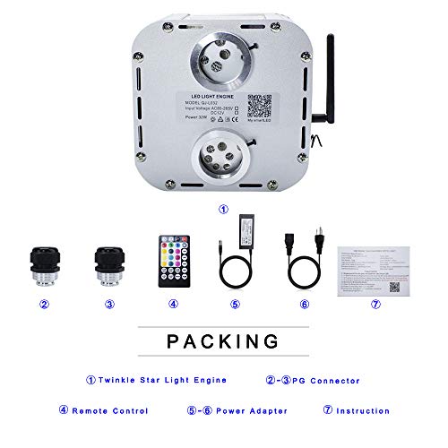 Image of AMKI High Brightness Dual Color 32W Twinkle Sound Mode RGBW Light Source Engine Driver Remote /APP Control Dual Port Starlight Box Motor for Fiber Optic Star Ceiling Light Kit