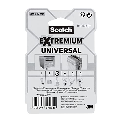 Image of Scotch Extremium Silver Universal Duct Tape, 3 m x 19 mm