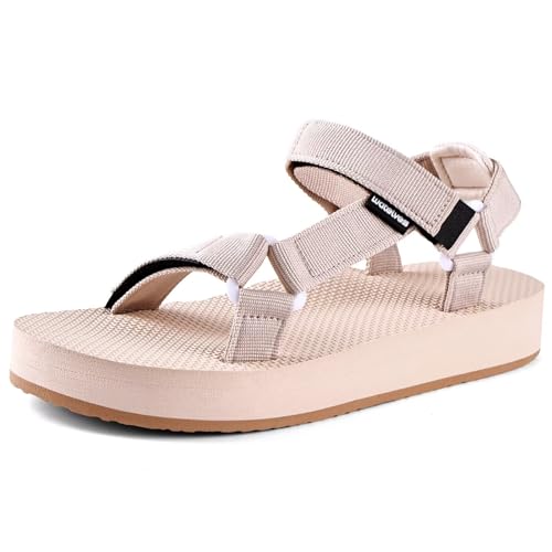 Image of WateLves Womens-Sport-Sandals Hiking Sandals with-Arch-Support Webbing-Outdoor-Beach-Water-Sandals for Travel-Walking-Trekking-Camping