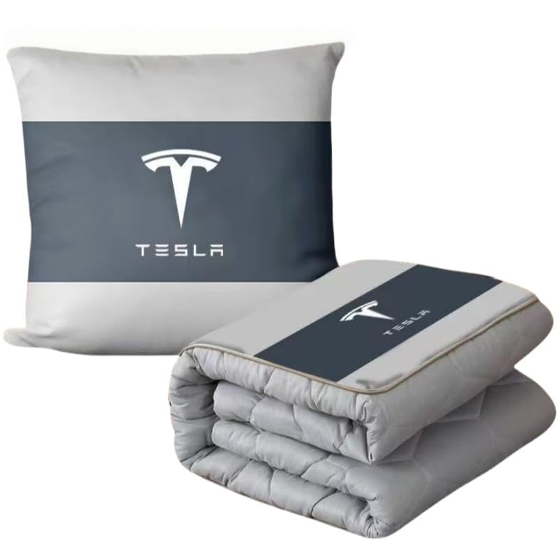 genmaimeifumu Couverture de Voyage pour Tesla Tesla Model 3 Model Y/S/X, Couverture D'extérieur Chaude Coussin Couverture de Camping Outdoor Transformable Cadeaux Doux,150cm*195cm