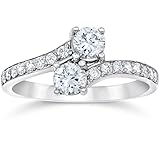Pompeii 1 1/2CT Forever Us 2-Stone Two Diamond Ring 14K White Gold - Size 7