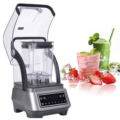 Licuadora comercial de 2,5 l con caja de sonido, batidora silenciosa con control y temporización de 4 velocidades, mezcladora automática de pie de 23000 rpm, licuadoras de alto rendimiento