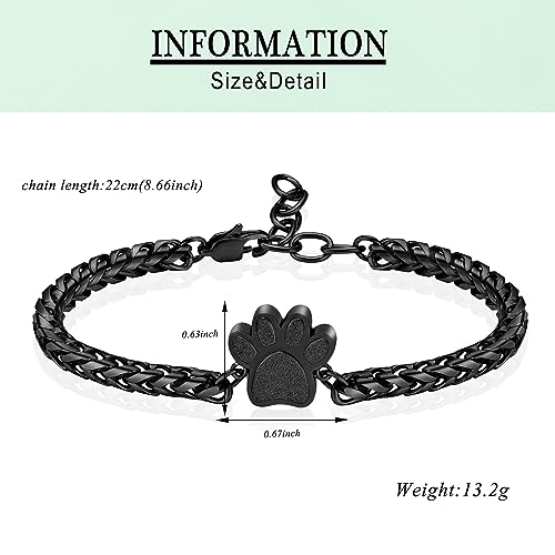 VCCWYQK Paw Print Urn Bracelet for Ashes for Dog/Cat Cremation Jewelry for Ashes Cute Animals Adjustable Memorial Keepsake Bracelets Jewelry Gifts for Women (F) - Image 2