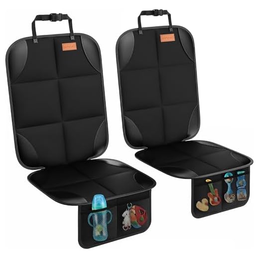 SMART ELF Car Seat Protector, 2Pack Seat Protector Protect Child Seats with Thickest Padding and Non-Slip Backing Mesh Pockets for Baby and Pet…