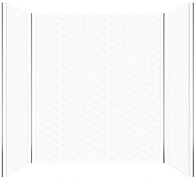 Transolid PWK603672-331 Prodigy 60" x 36" x 72" Shower Wall Kit, White Hexagon Tile