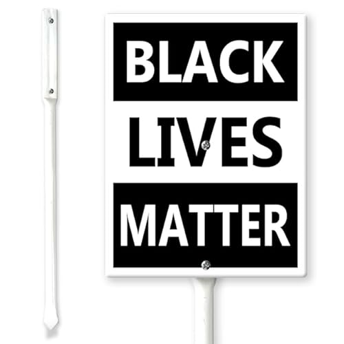 Ymaotrade Black Lives Matter Yard Sign with Stakes 8in×12in, Sturdy Aluminum Yard Signs Rust Free, Black We Believe Lawn Yard Garden Sign Farmhouse Mailbox Decor Welcome Sign