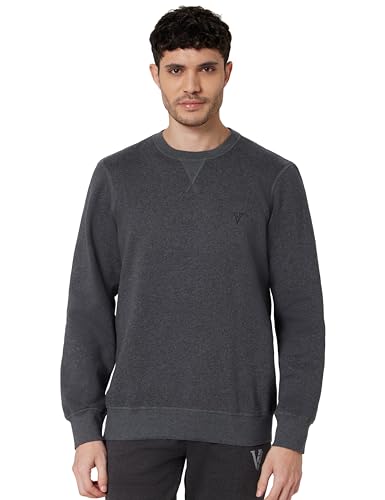 Van Heusen Athleisure Men’S Sweatshirt (60076_Charcoal Melange_Small)