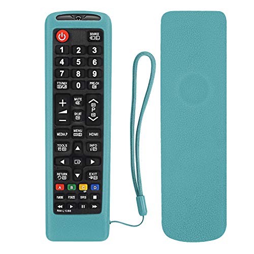 Housse Coque en Silicone pour Samsung TV Télécommande Compatible avec AA59-00741A AA59-00786A BN59-01315B Antidérapant Antichoc Lavable Étui de Protection pour Samsung Télécommande (Bleu Lumineux)