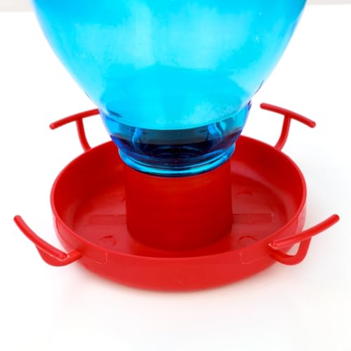 Colorful Glass Wild Bird Waterer 32 Oz Bird Water Feeder for Outdoors Garden Outside Water Cooler Tree Yard Decoration (Blue Flower) by Jola's House - Used condition - Image 2