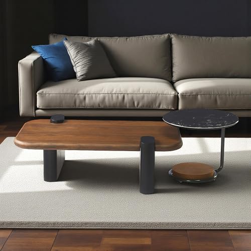 Image of The Attic Aureon Modern Walnut & Black Marble Coffee Table Set - Dual-Layer Designer Center Table for Living Room, Minimalist Luxury Decor Piece