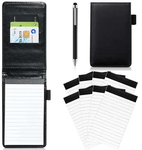 Mini pocket notepad A7 Jeffbaubl avec porte-stylo et 8 recharges de notes