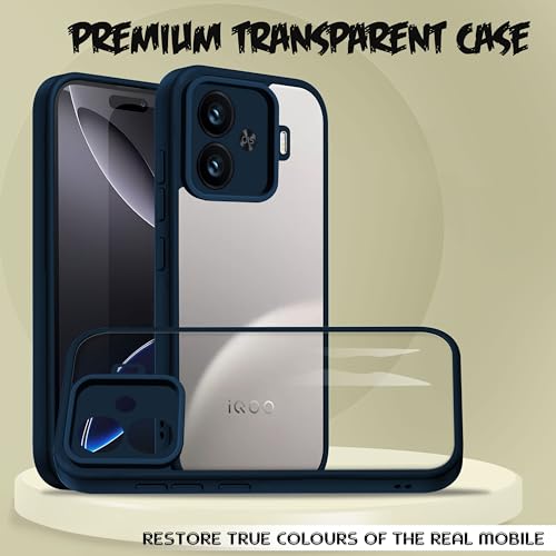 Image of V-TAN Back Cover for IQOO Neo 10R 5G, Transparent Clear Case Compatible with IQOO Neo 10R, TPU, Camera Protective, Scratch Resistant Shockproof Mobile Cover with Anti-Slip Grip (Blue) (Blue)