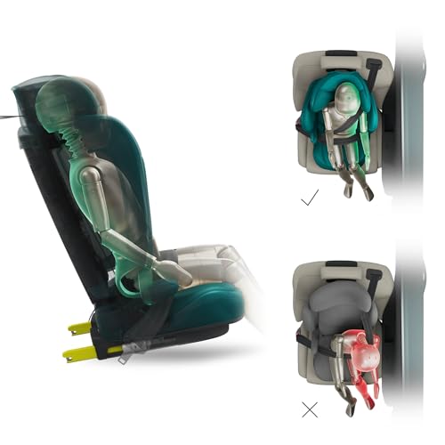 Kinderkraft UNITY 2 i-Size, Silla de coche plegable 100–150 cm, De 3,5 a 12 años aproximadamente, Reposacabezas ajustable, Tapizado con sistema AIR FLOW, Ajuste del respaldo en 5 posiciones, Gris - imagen 8