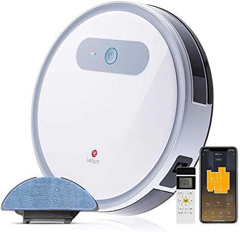 Lefant Robot Vacuum Cleaner Mop, WIFI & Alexa Auto Robotic Vacuums Cleaner, Anti-Stuck Free Move Technology, Self-Charging, Super Quiet & Slim, 2000Pa, for Pet Hair, Hard Floor and Carpets, M501-A
