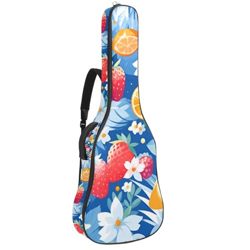 NUEAHEDN Acoustic 40/41/42 Inch Fruit Party Large Capacity Guitar Gig Bag 0.4Inch Extra Thick Sponge Overly Padded, with Two Storage Pockets, Waterproof Guitar Case