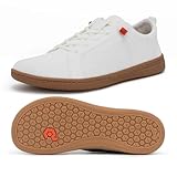 Women Barefoot Wide Toe Box Shoes - Minimalist Barefoot Shoes with | Zero Drop Sole | Dress Slip-ons for Walking White-Gum Size 7.5 Wide
