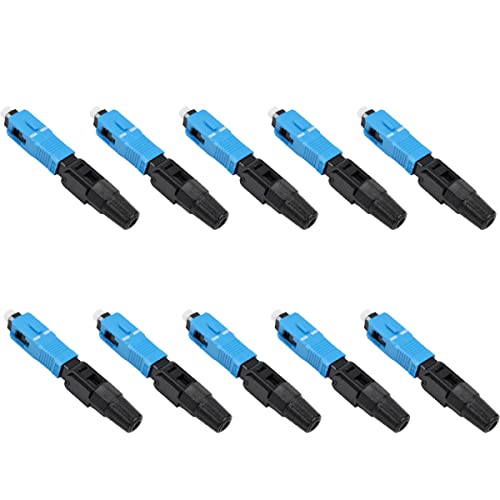 Eardion - Eardion 10pcs Fiber Quick Connector, SC UPC Fiber Optic Quick Connectors- Reusable Connectors Adapter Embedded Single Mode 9/125 Mechanical for FTTH CATV Network Instrument (SC/UPC, 10pack)