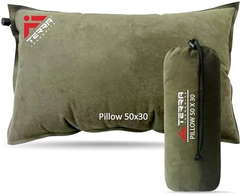 Inflatable Camping Pillow - Compact Travel Pillow With Fabric Feel For Hiking & Backpacking