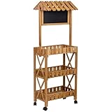 WANDERLUST DECO Expositor-estantería de madera con 3 bandejas 56x32x148h cm