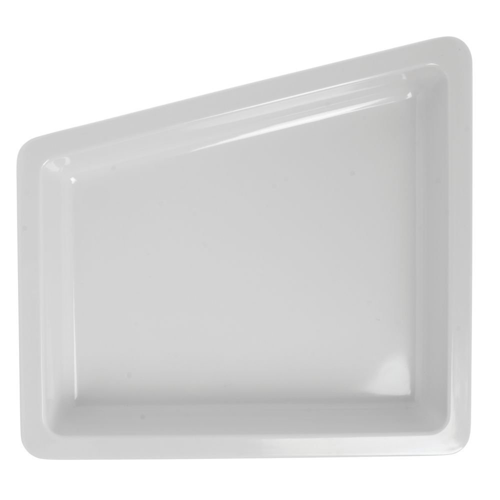 Serving Bowl Display Bowl 1/2 Size White Melamine Edgeware Serving Bowl Display Bowl - 12" L x 12 3/5 W x 2" D by HUBERT – Melamine, White, Model H0145-WHITE