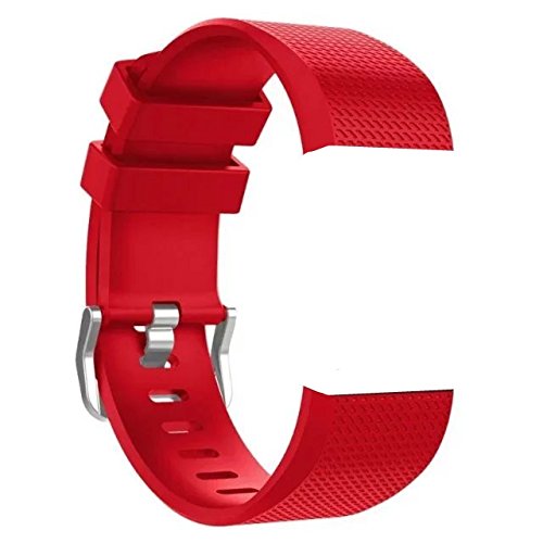 Annoda Soft Silicone Sport Replacement Strap Band for Fitbit Charge 2 Smart Watch(No Tracker, Only Bands) (S size, Red)