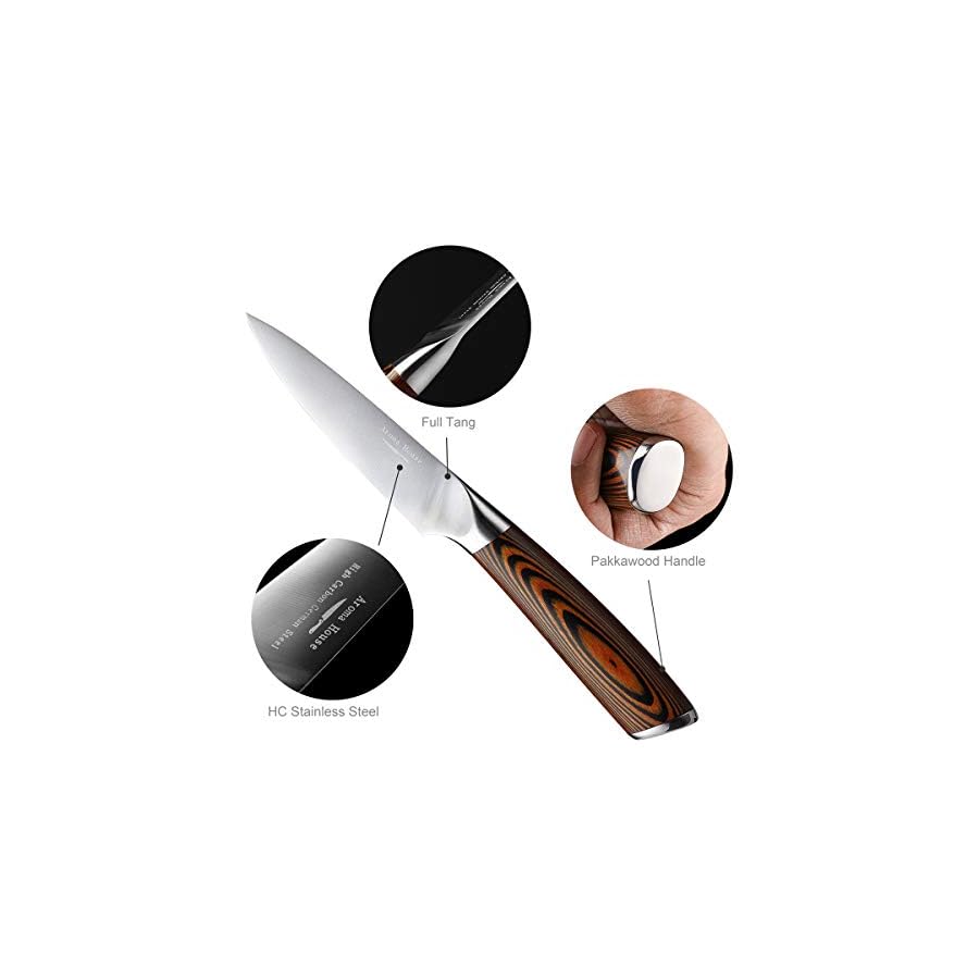 Aroma-House-Paring-Knife-4-Kitchen-Fruit-Knife-Utility-Knife-Peeling-Knife-German-High-Carbon-Stainless-Steel-with-Ergonomic-Handle-Kitchen-Gift Aroma House Paring Knife 4 inch - Paring Knives Best Small Kitchen Knife Fruit Knife,German High Carbon Stainless Steel Ultra Sharp Peeling Knife with Ergonomic Handle