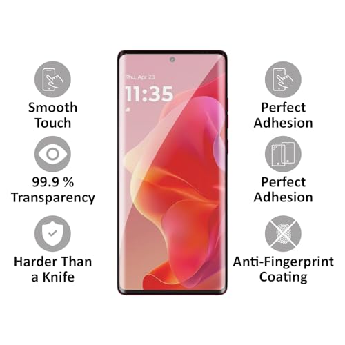 Image of AIBEX UV Curved Tempered Glass for Motorola G85 5G| Full Screen Edge-to-Edge Protection | UV Glue & UV Light Included | 9H Hardness | Anti-Bubble | Scratch Resistant | HD Clarity