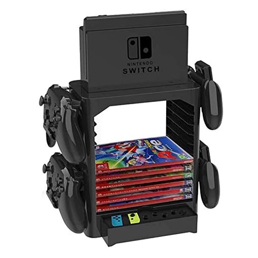 Game Storage Tower Bracket Storage Holder Stand Shelf för Nintendo Switch Disc Console Host Controller
