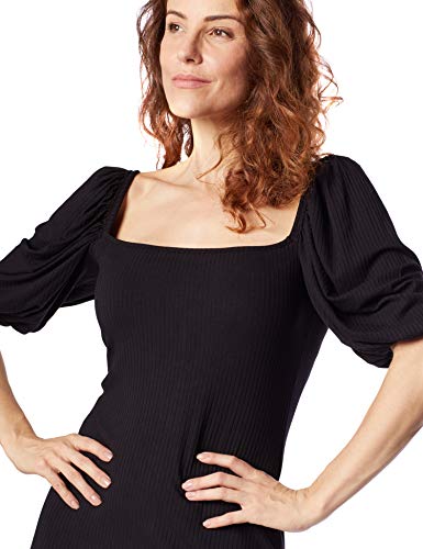 Vestido Midi Canelado, Colcci, Feminino, Preto, M