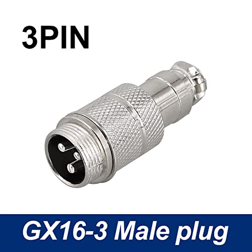 Conector GX16D aviación macho de 16mm JL DF16 circular de 3 pines push-pull chasis 3