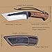 BA-KOR Yellow pear wood handle 5mm 9CR18MOV steel (9.8IN) full Tang forged fixed knife + sheath & (5.9IN) iron ceric igniter, suitable for outdoor camping, tactical survival, EDC, hunting knife