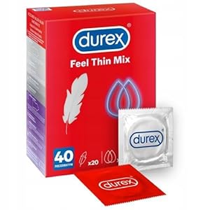 DUREX Gefühlsecht Kondome Mix – Real Feel Kondome Mix – 20 Feel Thin Ultra Kondome – 20 extra feuchte Kondome mit Gleitbeschichtung – 40 Stück, 1 Packung