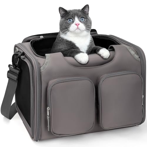 Image of Dog Cat Carrier Airline Approved Collapsible Soft-Sided Pet Travel Bag