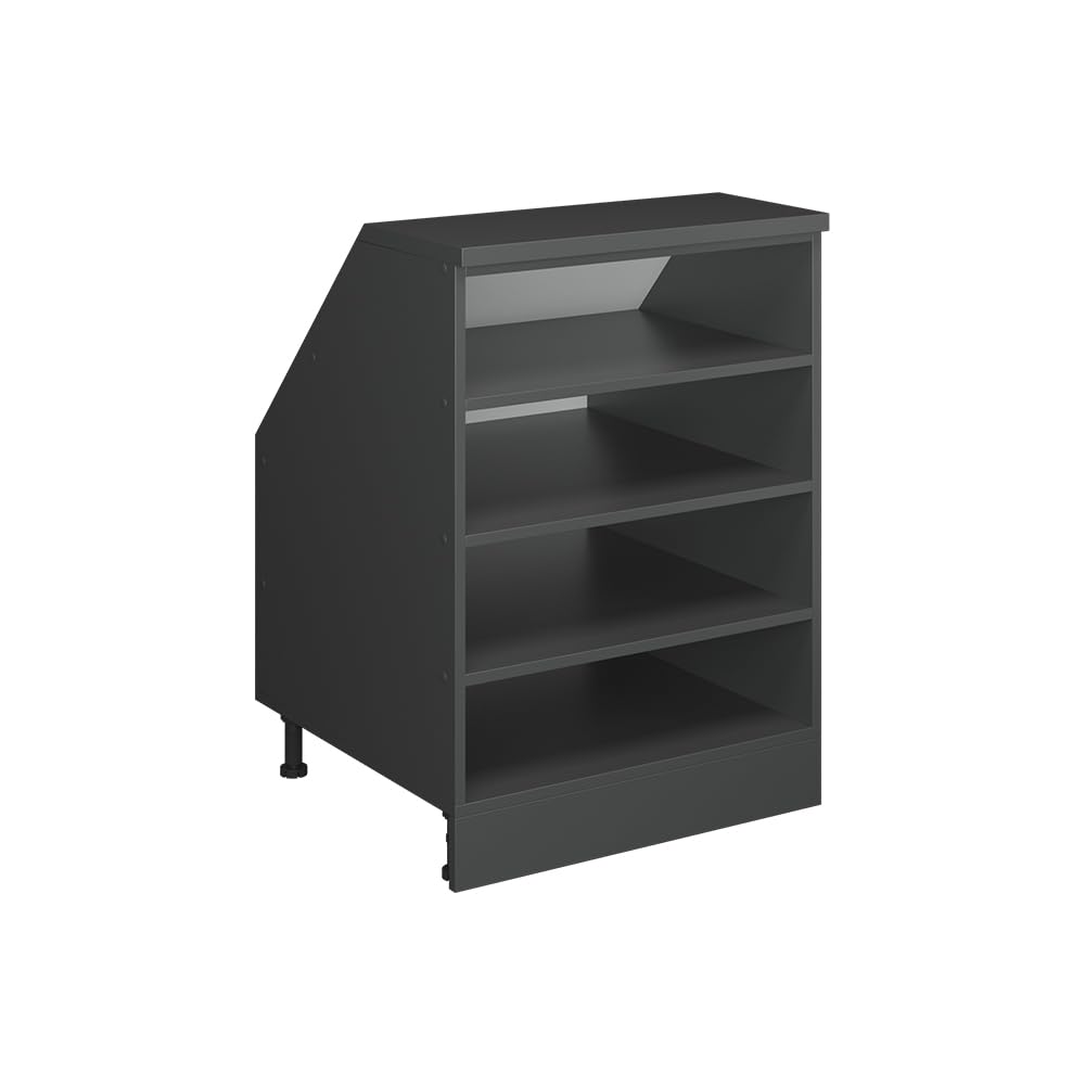 Vicco Armadio per tetto spiovente Rion, Antracite, 60 x 81.8 cm con 4 scomparti, carcassa 60 cm profondità, adatto per il salvaspazio sotto tetti spioventi