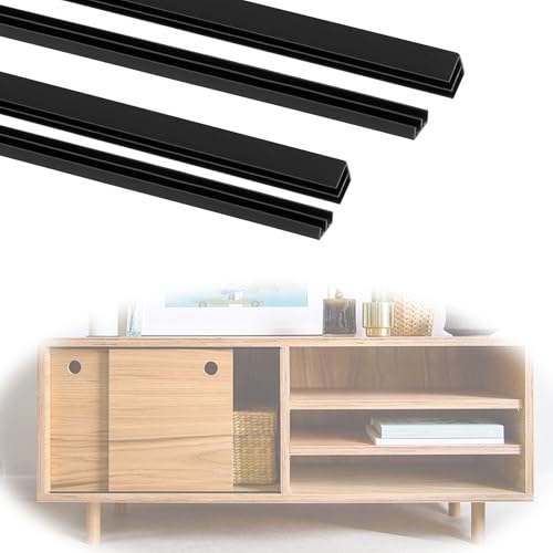 Fancat 2 Sets 48" Plastic Sliding Door Track Set for