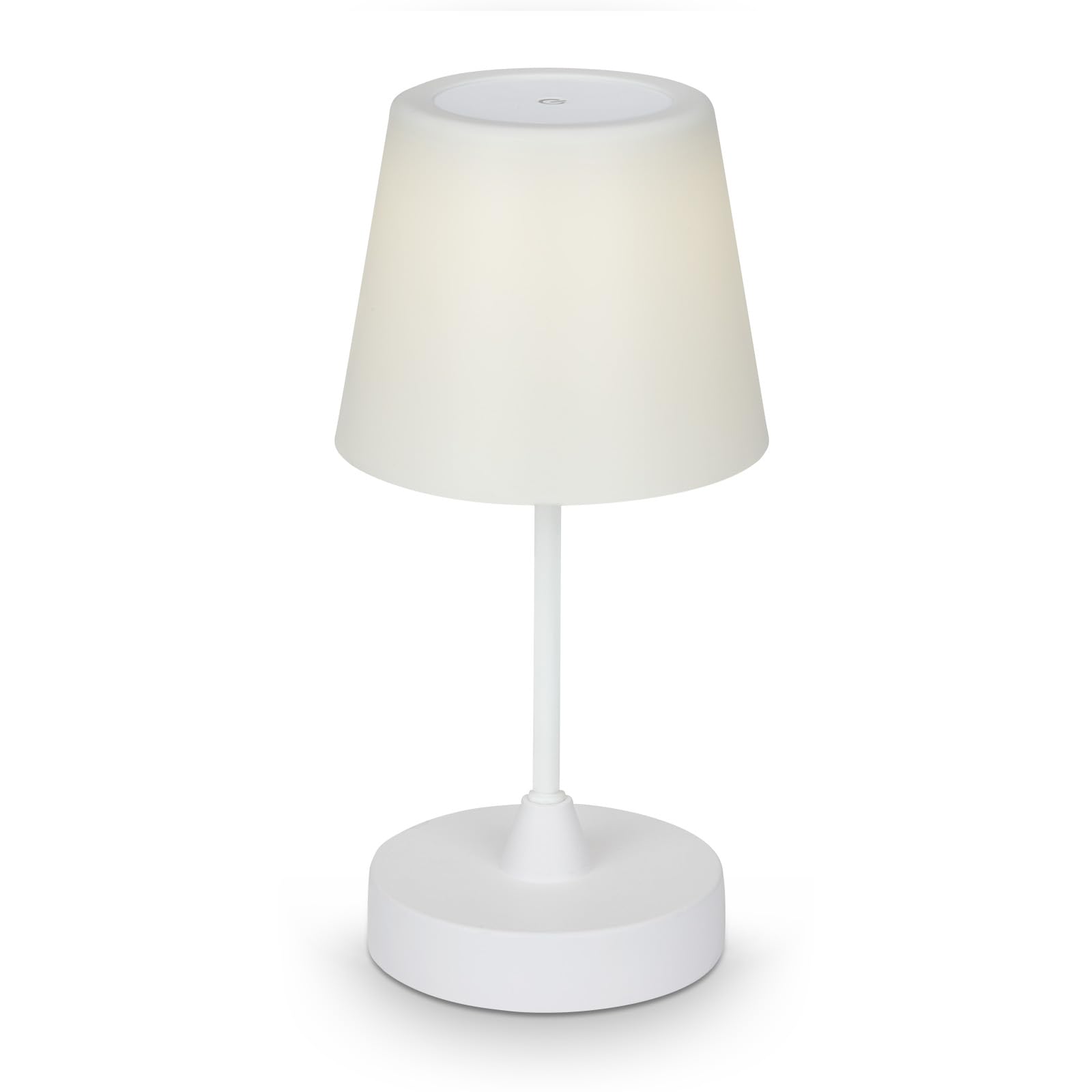 BRILONER Leuchten - Lampe de Table d'extérieur LED batterie Rechargeable, dimmable, Lampe de Table LED sans fil, fonction Tactile, IP44, 4000K Blanc neutre, Blanc, 300x145mm (HxP) 7032-416