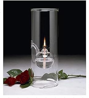 Glass Oil fire Warm Light Borosilicate Includes Bliss Suspended Hurricane Candle Holder Sleeve Birthday Lamp (9 inch)