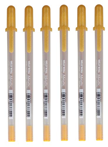 Sakura Metallic Gelly Roll pens Gold, 6 miniatura 1
