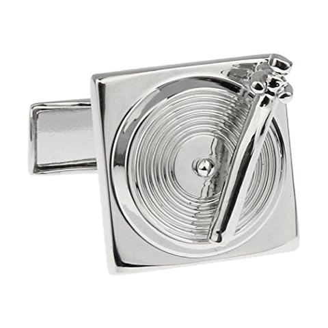 MRCUFF Turntable Record Player DJ Music Pair Cufflinks in a Presentation Gift Box & Polishing Cloth Cover