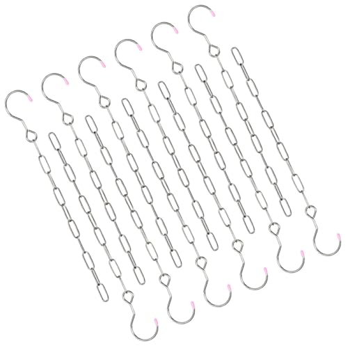 POPETPOP Perchas para Armario de Acero Inoxidable Cadena, 12 Piezas, Alta Capacidad de Carga y Ahorro de Espacio para Organizar Ropa en Closet y Vestidor