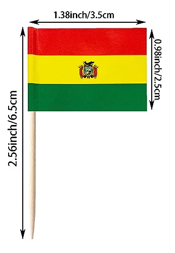 stidsds 100pcs National Zahnstocher Flagge B (Bolivien) – Ansicht 2