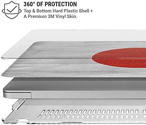 Skinit Case + Skin Compatible with MacBook Air 13in M1 (2021) Originally Designed Japanese Flag Distressed Design