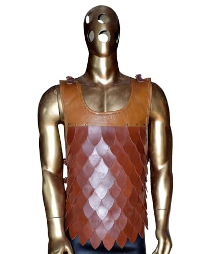 Leather Scale Armor Vest Brown