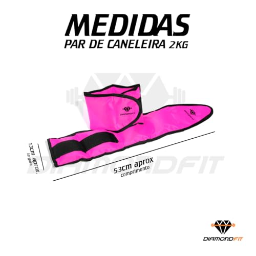 Par de Caneleira Peso 2kg Treinar pernas Treinar em Casa Academia Tornozeleira Funcional Rosa