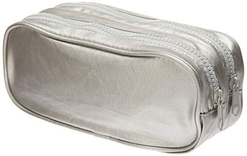 Estojo Duplo Grande West Village Metalizado Prata , Formato: 200mm x 90mm, Tilibra