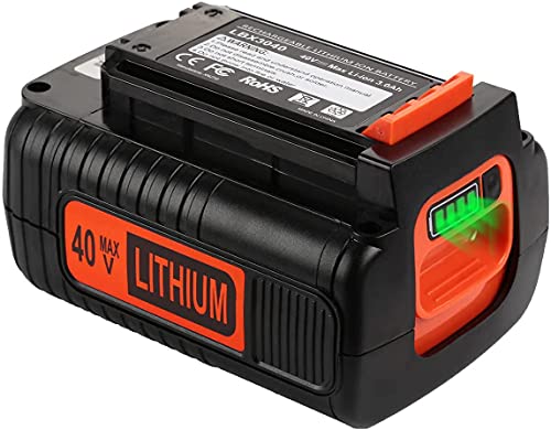 Bakipante 3.0Ah 40 Volt MAX Lithium Replacement Battery for Black and Decker 40V Battery LBX2040 LBXR36 LBXR2036 LST540 LCS1240 LBX1540 LST136W Black+Decker 40V Lithium Battery